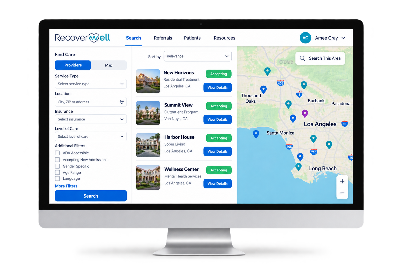 RecoverWell helps care planners find resources fast!